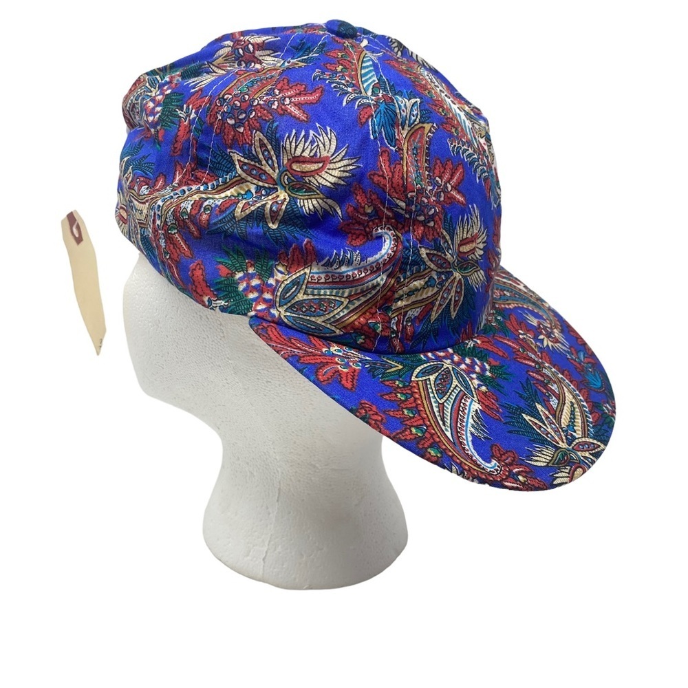 Vintage Unisex M/L Blue Paisley Jockey Adjustable Back Baseball‎ Cap Hat